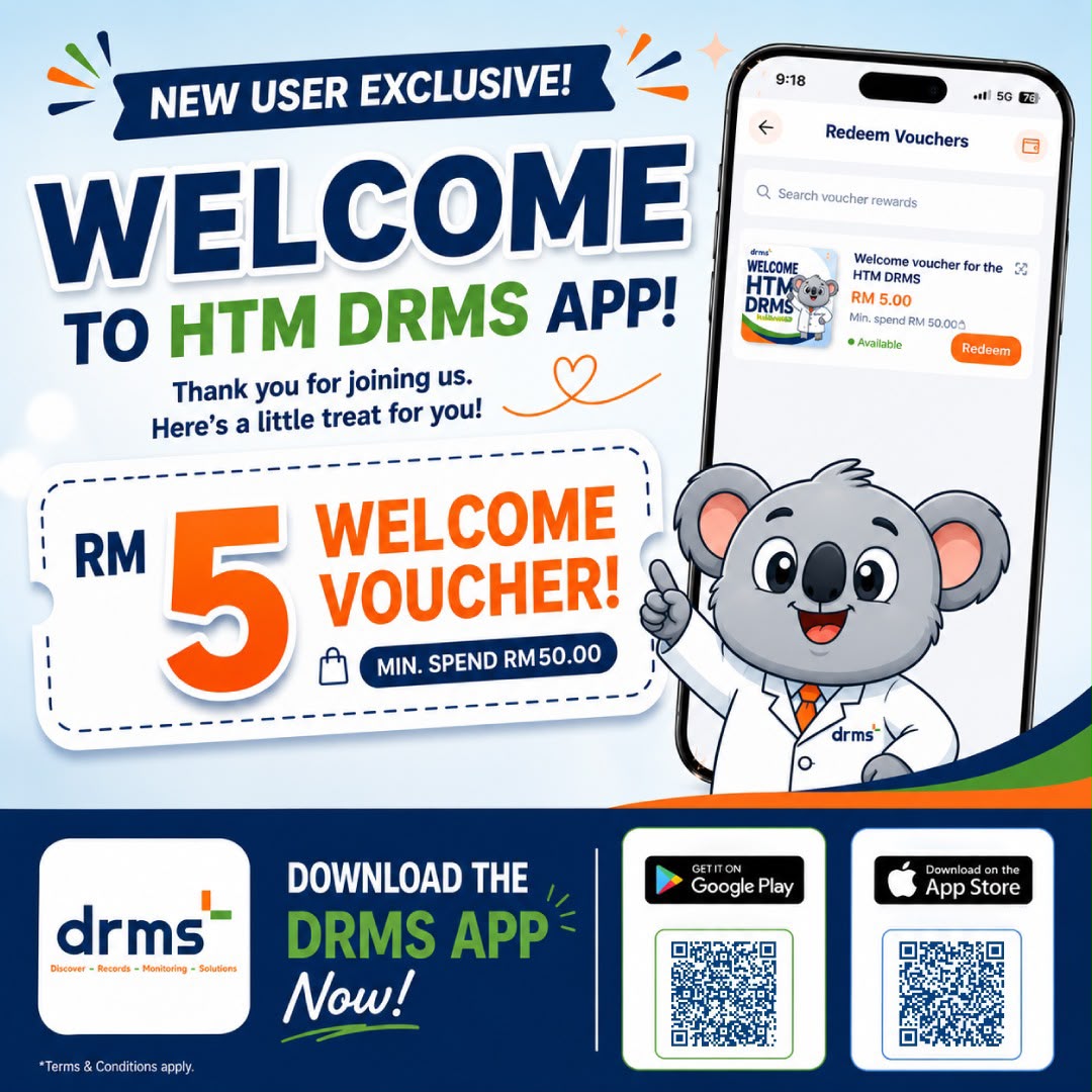 Welcome to the HTM DRMS app with a RM5 voucher